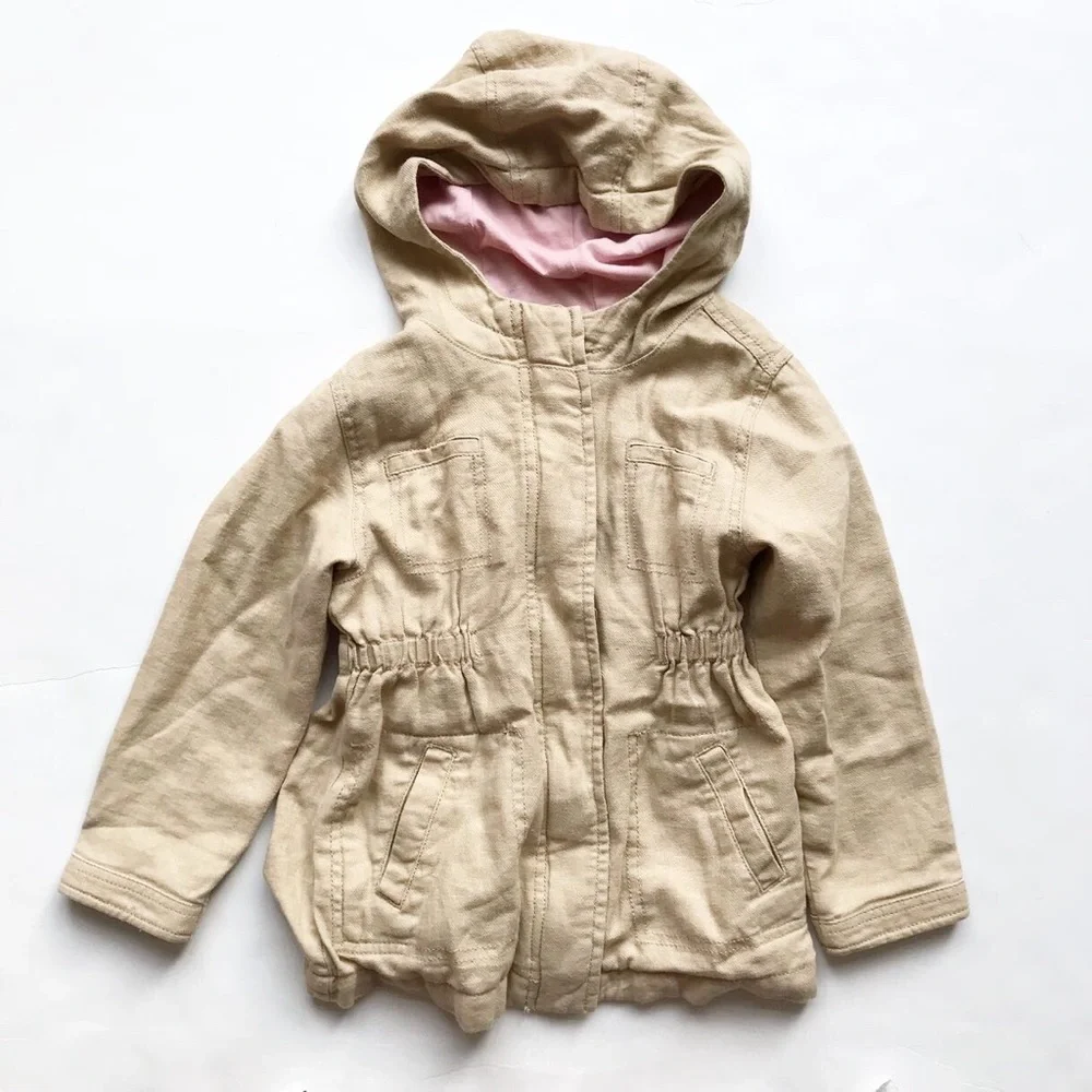 Old Navy khaki hooded safari jacket VGUC 5T